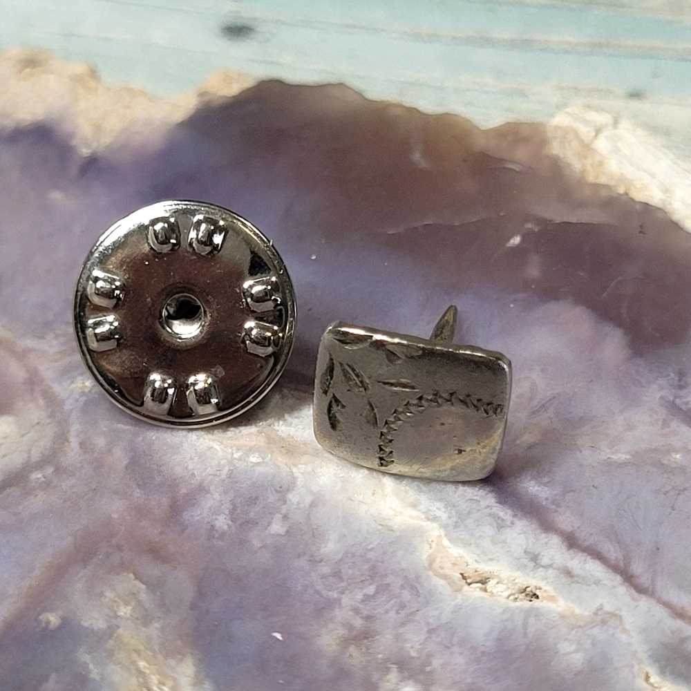 Silver Sterling Engraved Tie Pin. - Picture 8 of 8